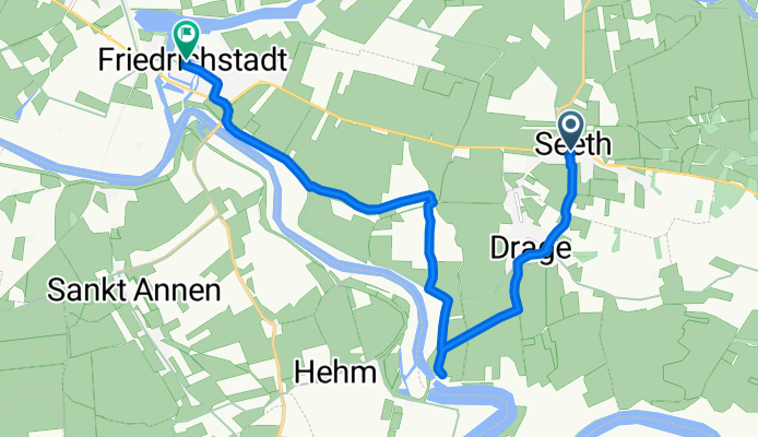 Schulring 5, Seeth nach Am Markt 8–14, Friedrichstadt