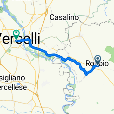 Da Via A. Gramsci 1, Robbio a Piazza Camillo Cavour 3, Vercelli