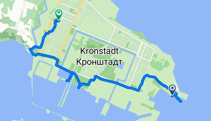От Тулонская аллея, Кронштадт до Посадская улица, 19, Кронштадт