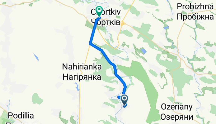 Маршрут в Владимира Великого улица, Чортків