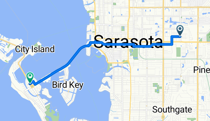 North Lockwood Ridge Road 333, Sarasota to North Boulevard of the Presidents 29, Sarasota