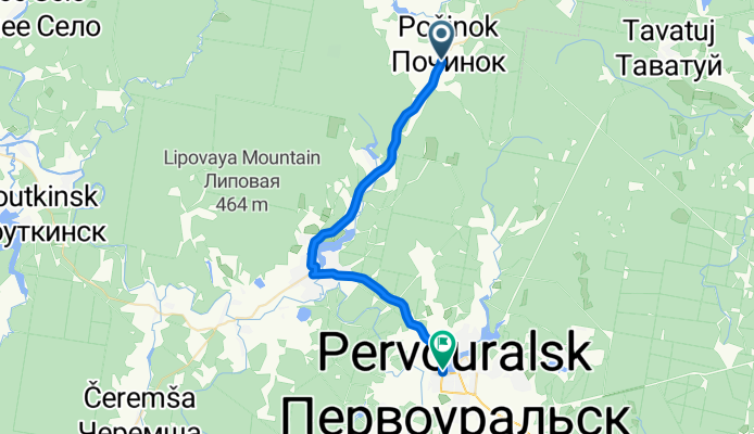 От улица Ленина, Починок до улица Ленина 18а, Первоуральск