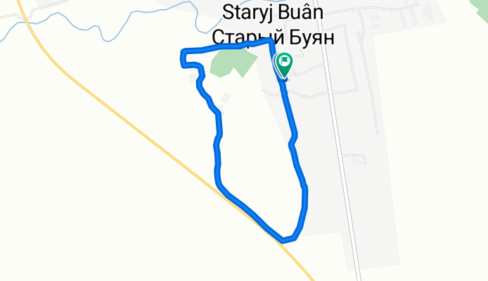 От Рабочая улица, Старый Буян до Рабочая улица, Старый Буян