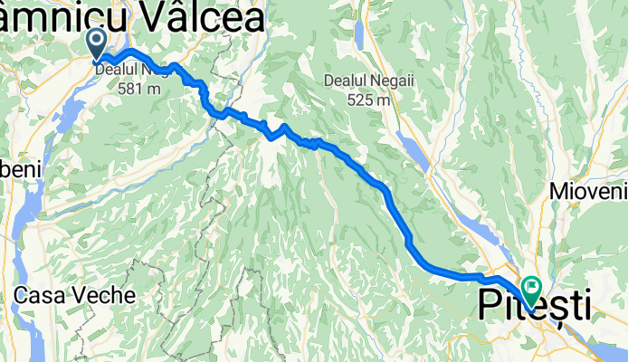 Strada Râureni 25, Râmnicu Vâlcea to Strada Armand Călinescu 7, Pitești