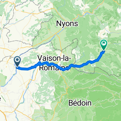 500 Avenue de la Libération, Cairanne naar 1–9 Impasse des Platanes, Buis-les-Baronnies
