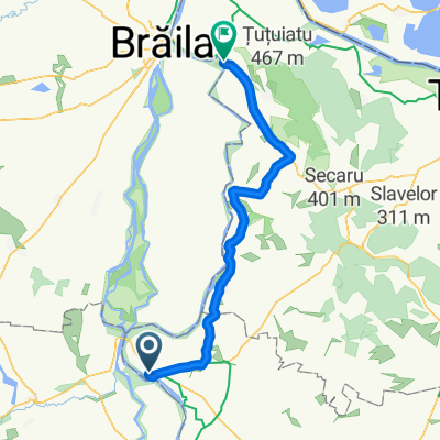 Strada Nicolae Tarcea 73, Hârșova naar Strada Republicii 2, Măcin