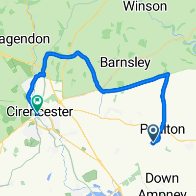 Priory Court, Cirencester to 7–17 Cricklade Street, Cirencester