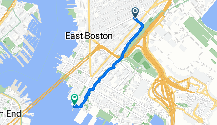 167 Putnam St, Boston to 25 Lewis St, Boston