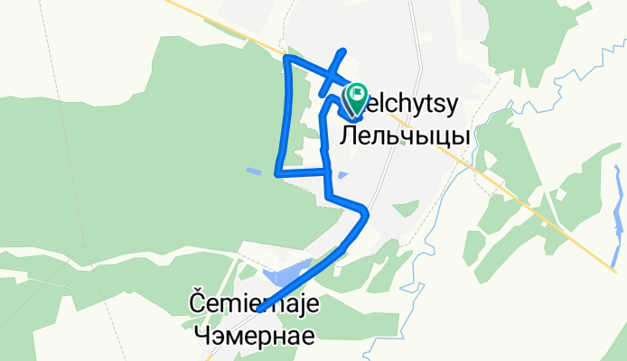 От улица Юбилейная, Лельчыцы до улица Юбилейная, Лельчыцы