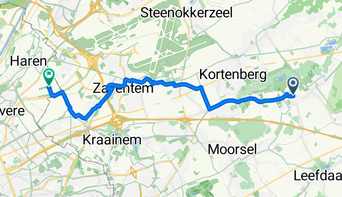 Kwikstraat 21, Kortenberg to Raketstraat 96, Brussel