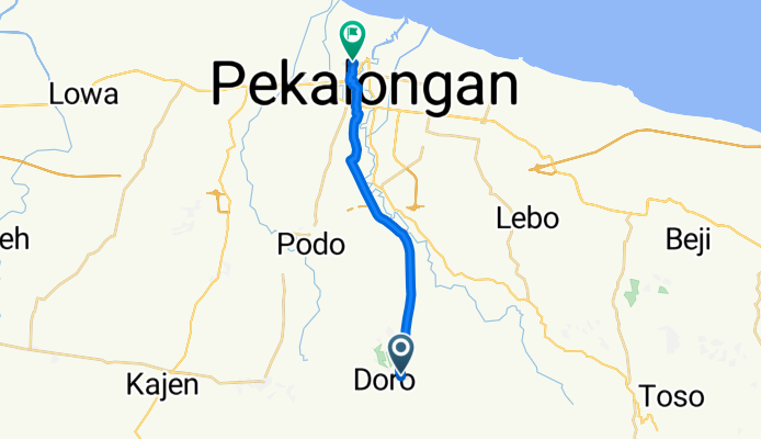 Jalan Jenderal Gatot Subroto, Pekalongan to Jalan Manunggal Gang 1, Kota Pekalongan