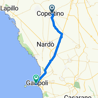 Da Via Damiano Chiesa 69, Copertino a Piazza Giovanni XXIII, Gallipoli
