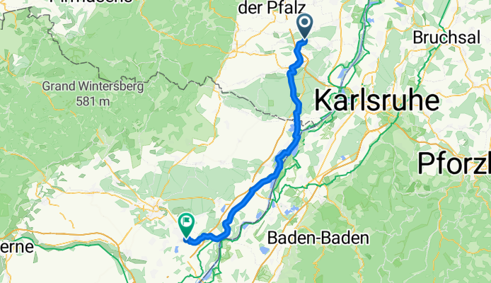 Route von Hauptstraße 74, Herxheim bei Landau/Pfalz