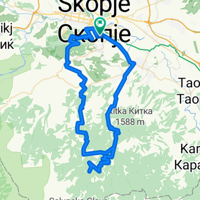 Караџица преку Врв Водно