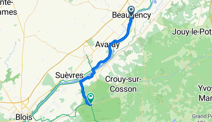 De Grand Mail, Beaugency à Route de la Commission, Chambord