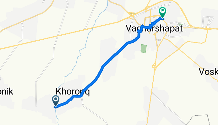 От Unnamed Road, Aratashen до Spandaryan Street, Vagharshapat
