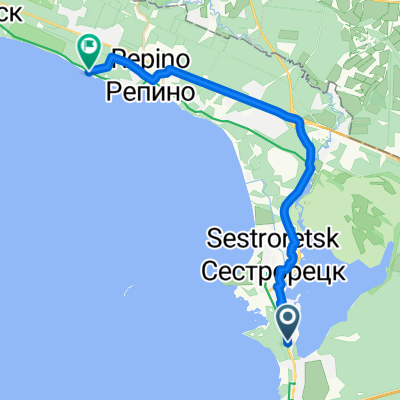 От Приморское шоссе, 18–32, Сестрорецк до Приморское шоссе, 450, Репино