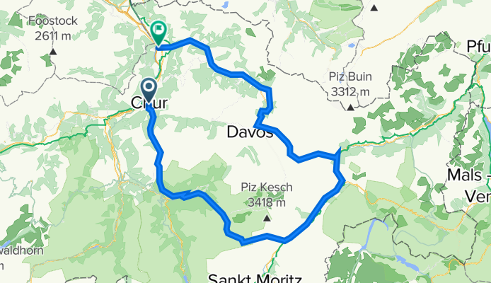 chur - lenzerheide - albula - engadin - flüela - davos - landquart