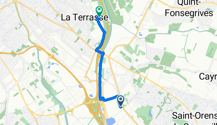 De 25 Allée Émile Monso, Toulouse à 2 Impasse Henri Pitot, Toulouse