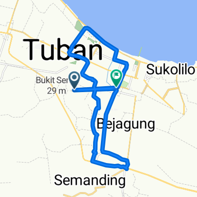 Bukit Karang, Kecamatan Semanding to Jalan Mojopahit 21, Kecamatan Tuban