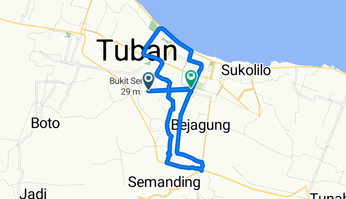 Bukit Karang, Kecamatan Semanding to Jalan Mojopahit 21, Kecamatan Tuban