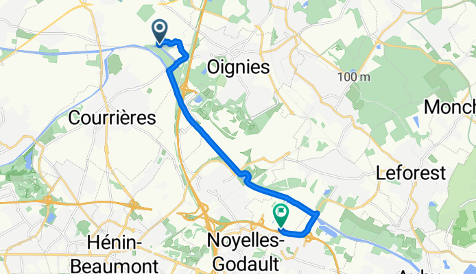 De Chemin du Halage 5, Oignies à Rue du Château 1, Noyelles-Godault