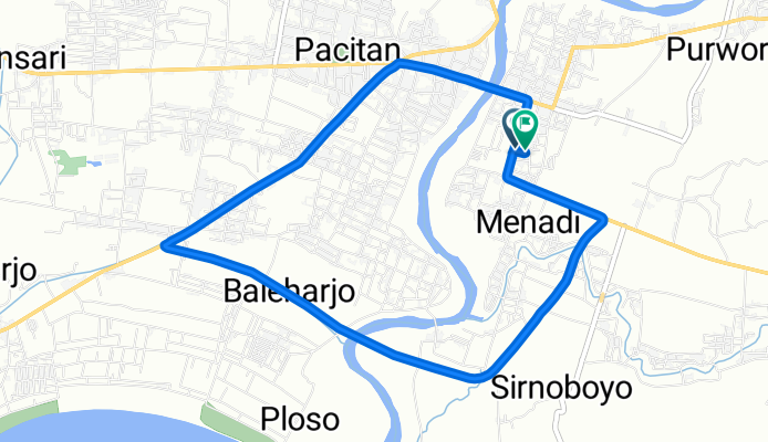 Jalan KA.Petung No.63, Kecamatan Pacitan to Bowongan, Kecamatan Pacitan