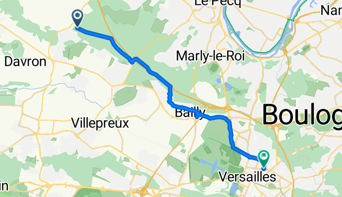 De Route Neuve du Roi, Feucherolles à 2bis Rue du Parc de Clagny, Versailles