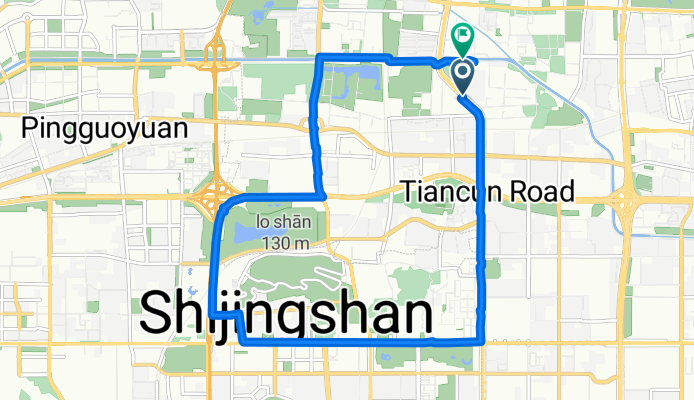 从田村北路17号, 北京市出发的路线