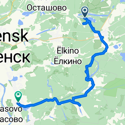 Маршрут в улица Калинина, 58, Воскресенск