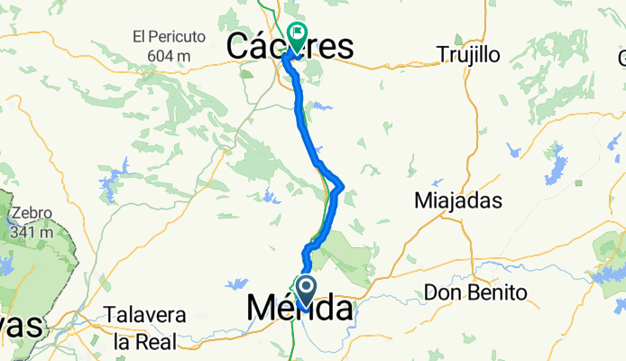 Ruta Mérida - Santuario Virgen de la Montaña (Cáceres)