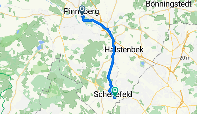 Moltkestraße 8, Pinneberg nach Osterbrooksweg 13, Schenefeld