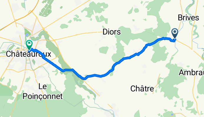 De Chemin de la Garenne, Vouillon à 18 Rue Bourdillon, Châteauroux