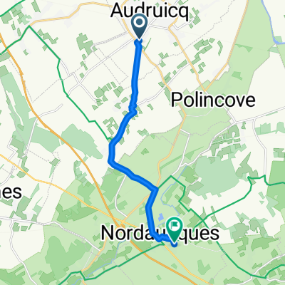 De Avenue des Alliés, Audruicq à Rue des Bleuets, Nordausques