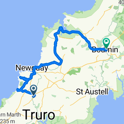 Directions from Hawkins Arms to Rhind Street, Bodmin