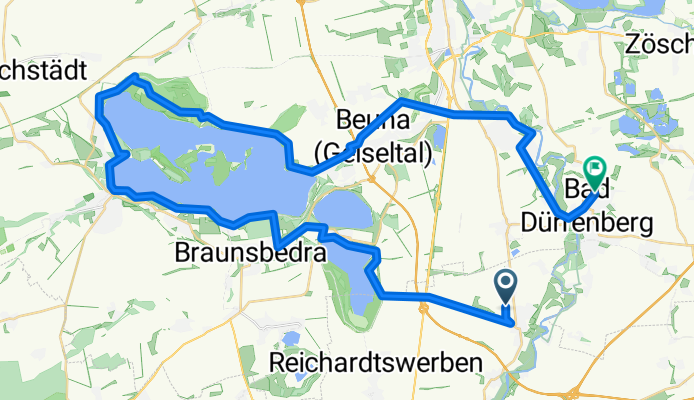 Radtour Bahnhof Großkorbetha - Braunsbedra - Um den Geiseltalsee - Bad Dürneberg Bahnhof