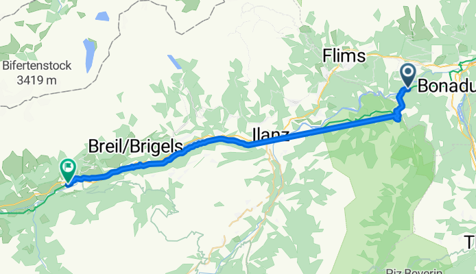 Versamerstrasse, Bonaduz nach Via d'Industria 13, Trun