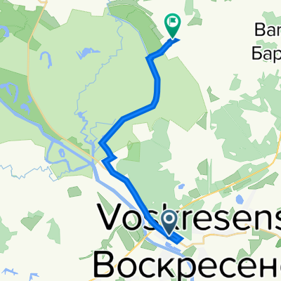 От улица Колина, 21, Воскресенск до Центральная улица, 129, Ашитковское