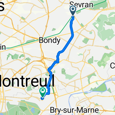 De Allée du Canal 10, Sevran à Impasse Desmarets 3, Fontenay-sous-Bois