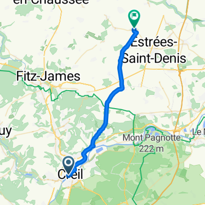 Rue Jean Jaurès 61, Creil naar Place de l'Église 1, Grandvillers-aux-Bois