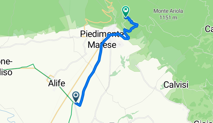 Da Via Campisi 2, Alife a Via Nuova Monte Muto, Piedimonte Matese