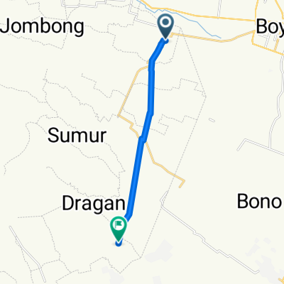 Jalan Perintis Kemerdekaan, Kecamatan Musuk to Jalan Poros Lampar 1, Kecamatan Musuk