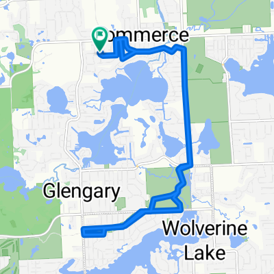 1224 Penarth St, Commerce Township to 1215 Penarth St, Commerce Township