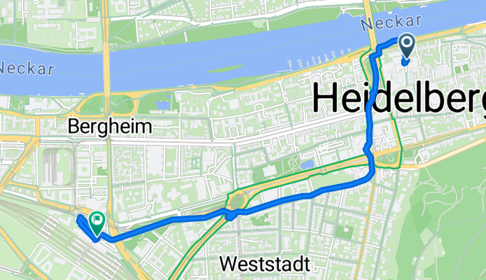 Fahrtgasse 9, Heidelberg nach Willy-Brandt-Platz 5, Heidelberg