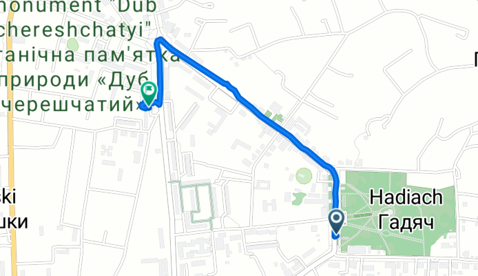 вулиця Лесі Українки 4, Гадяч to Гадяч