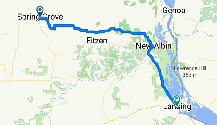 SpringGrove to New Albin to Lansing