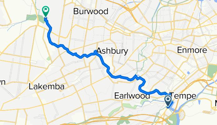 Princes Highway, Wolli Creek to 45 Bareena Street, Strathfield