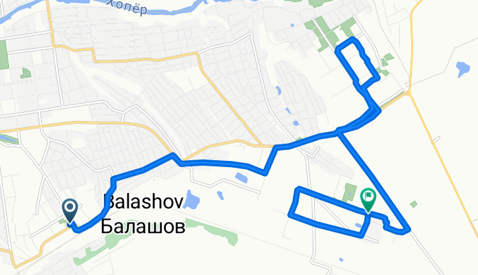 От Привокзальная улица, 2, Балашов до улица Автомобилистов, 10, Балашов