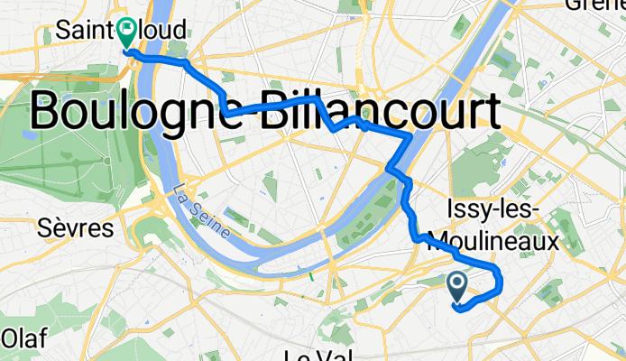 Moderate route in Saint-Cloud