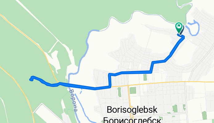 От улица Чапаева, 14, Борисоглебск до улица Чапаева, 18, Борисоглебск